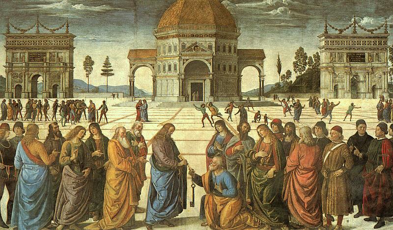 Pietro Perugino Christ Delivering the Keys to St.Peter Germany oil painting art
